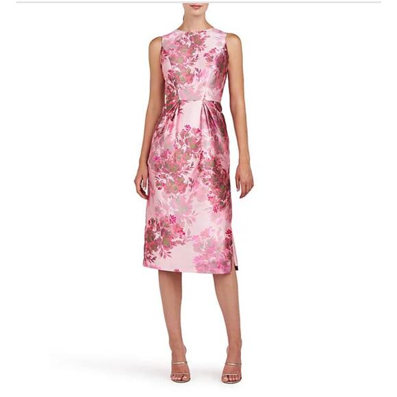 Kay Unger Adriana Floral Print Pleated Dress - Size 12 (New) - Picture 1 of 6